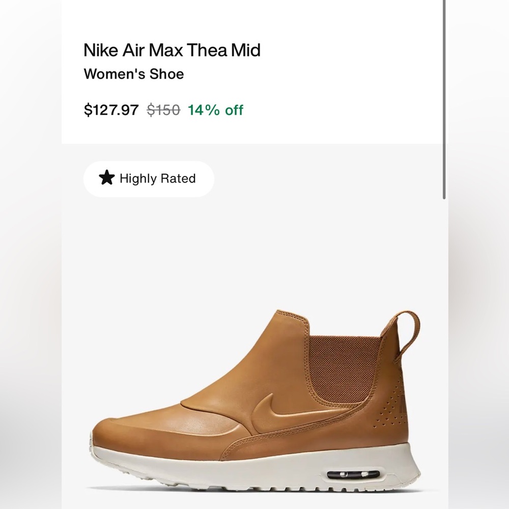 Nike air max Thea mid weight training sneaker booties.